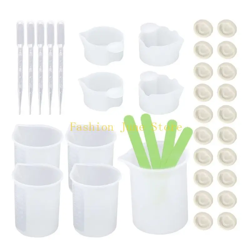 N5KA Epoxy Resin Silicone Measuring Cup Gradient Silicone Cup 150ml Mixing Cup