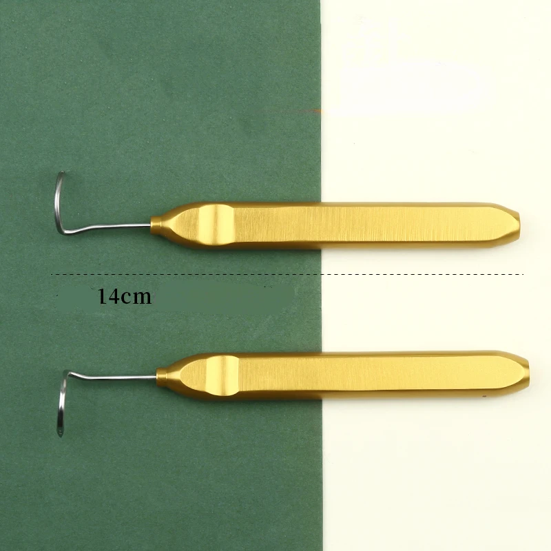 Thread Carving Needle V Guide Needle Face Lift Surgical Tool Cosmetic Plastic Opener Left And Right Small Gold Hook