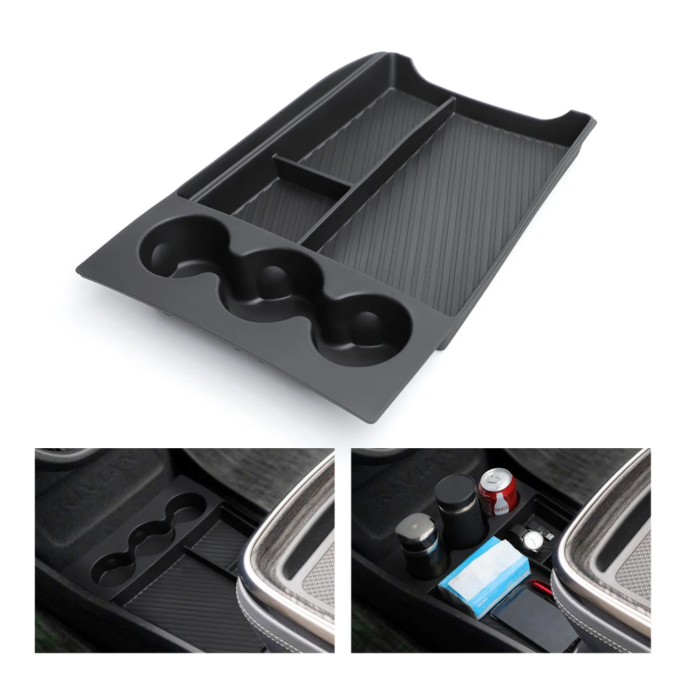 for RIVIAN R1T Center Console Storage Box TPE Car Central Lower Layer Tray Organizer Accessories Tidying