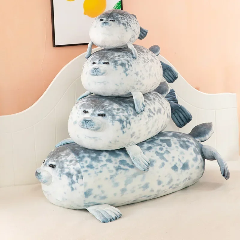 30-100cm Seal Toys Blob Seal Plush Toys 3D Novelty Sea Lion Doll Pillow Stuffed Animal Peluche Figures Room Decor Children Gifts