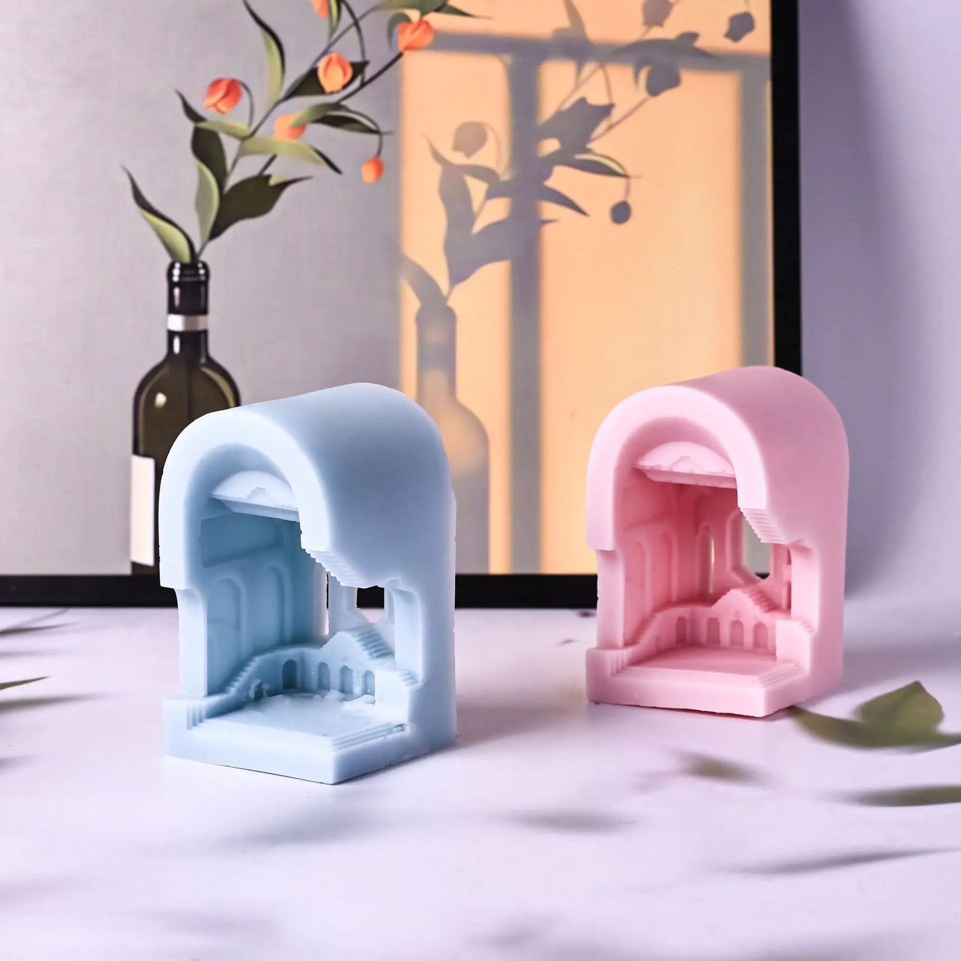 Vintage Palace Aromatherapy Plaster Candle Silicone Mold Decoration DIY Handmade Diffuser Stone Gift Making Moulds