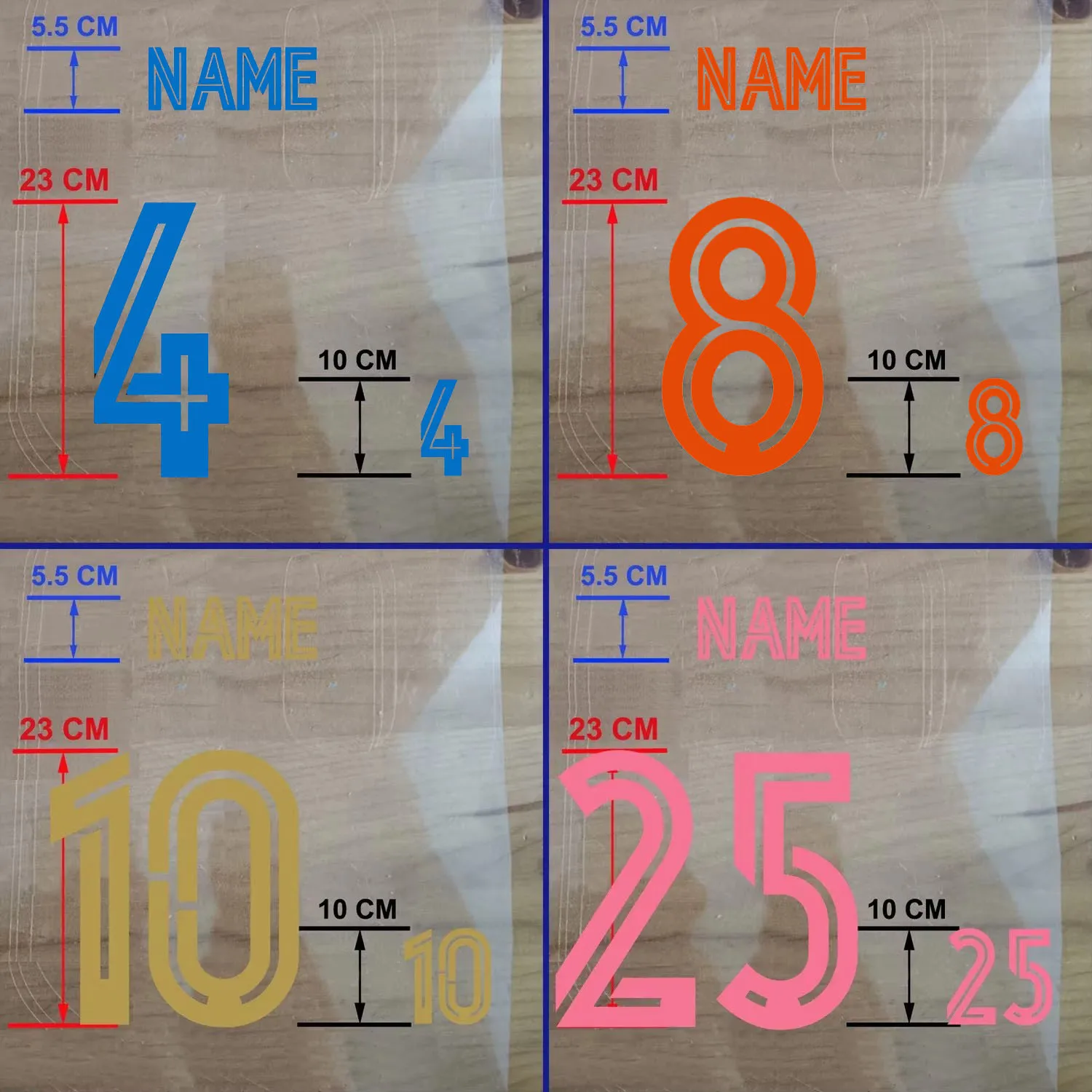 Pink 2020 2021 Customized Soccer Number Nameset Patch Navy Gold Hot Stamping Patches Badges Printing Iron on Transfer Sticker