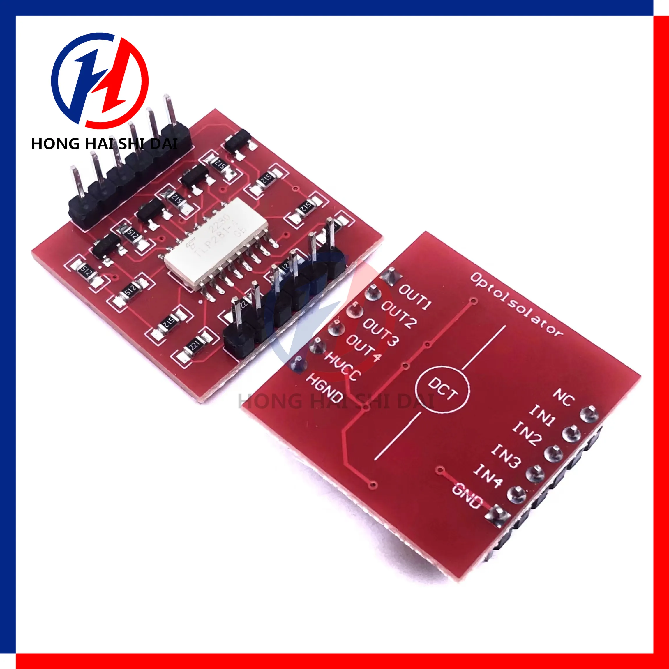TLP281 4 CH 4-Channel Opto-isolator IC Module For Expansion Board High And Low Level Optocoupler Isolation 4 Channel
