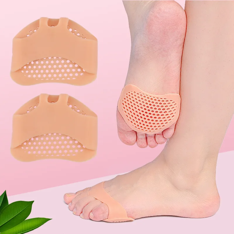 2Pcs Siliconen Voorvoet Middenvoet Pad Pijnbestrijding Orthotics Voet Massage Anti-Slip Protector Hoge Hak Elastische Kussen Voet zorg