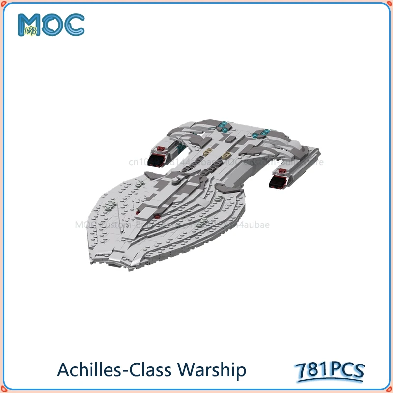 Achilles-Class Warship Model MOC Building Blocks DIY Assemble Bricks Creative Space Collection Display Holiday Toys Gifts 781PCS