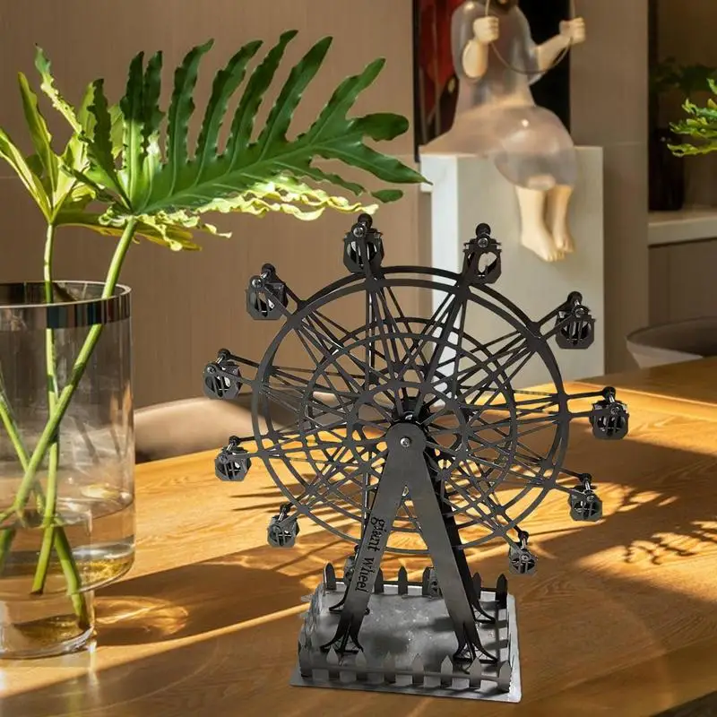 Rotating Ferris Wheel Vintage Rotating Ferris Wheel Statue Tabletop Art Photo Prop Living Room Decorations Sculpture Model for