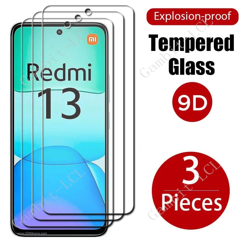 Pelindung kaca Tempered untuk Xiaomi Poco M6 Plus, 3 buah HD asli untuk Xiaomi Poco M6 Plus 5G lapisan pelindung layar