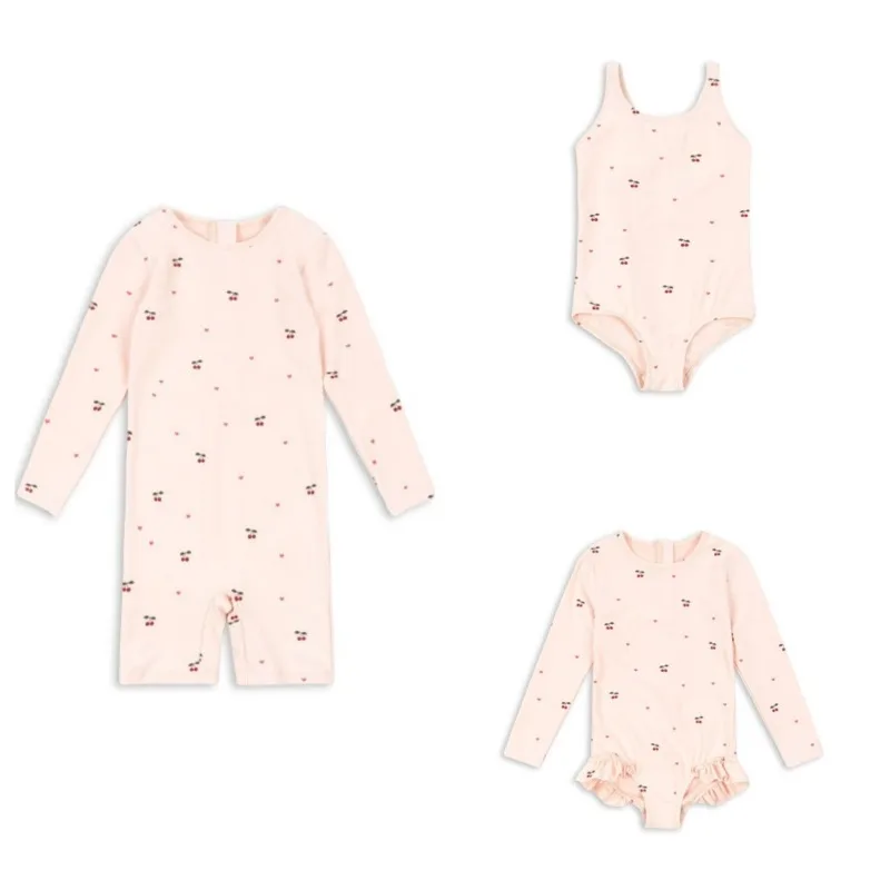 

Купальники для девочек, купальник с длинными рукавами и принтом в виде сердечек, милый комплект бикини для девочек, детские пляжные купальники, бикини, детские купальники