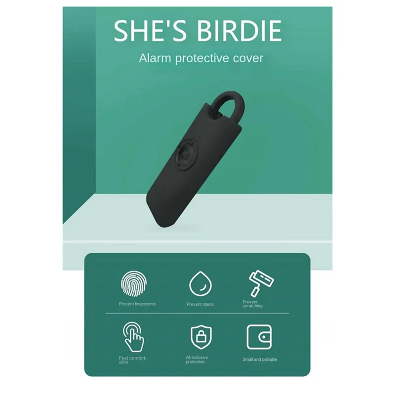 Housse de protection en Silicone pour alarme She's Birdie, étui de protection Anti-chute, noir, Durable, facile à utiliser