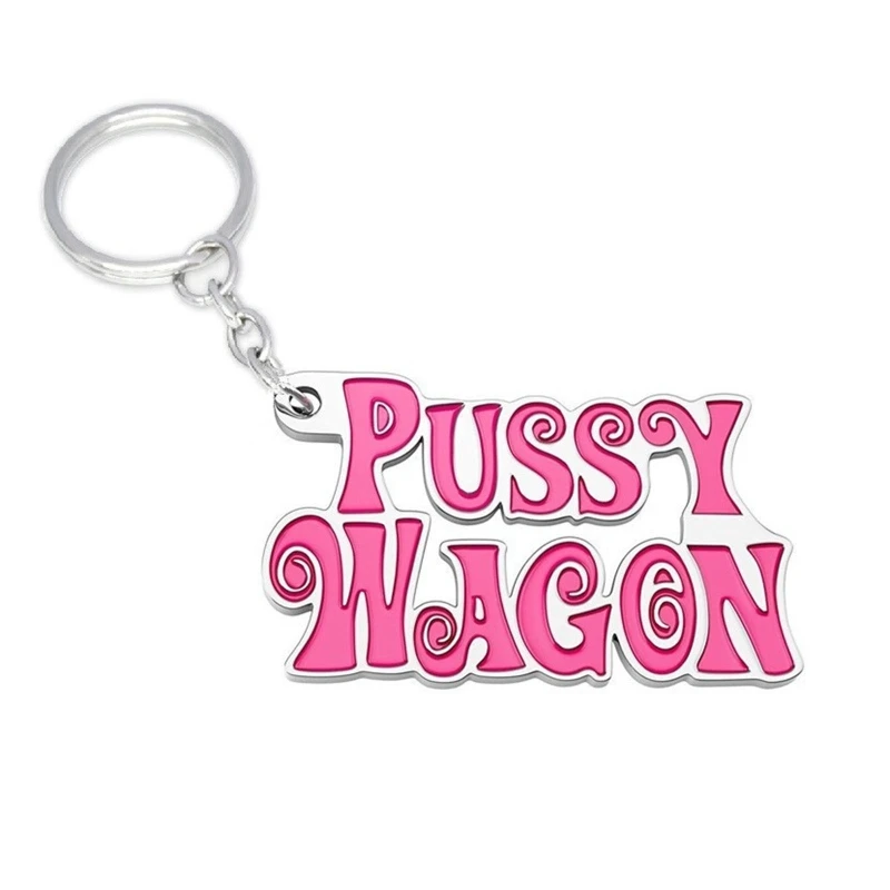 Alloy Fashion Movie Sexy Kill Bill Series Pussy Wagon Key Ring Letter Pendant Accessories Ladies Men Gift Keychain 2022