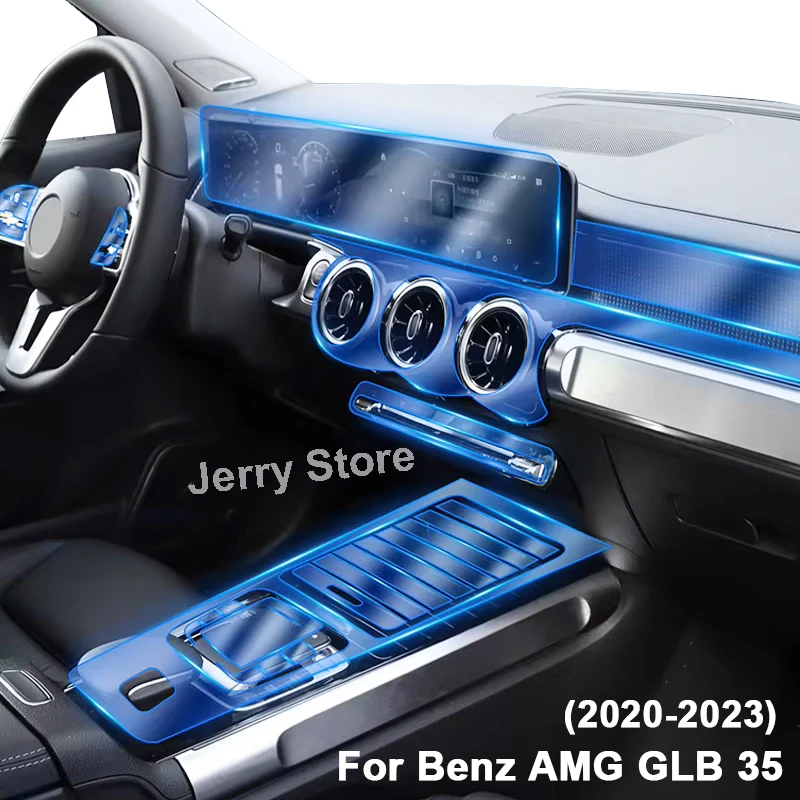 

For Benz AMG GLB 35 (2020-2023) Car Interior Center Console Transparent TPU Film Protective Anti-scratch Car Sticker