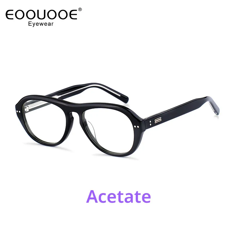 

Men's Women Eyeglasses Pilot Design Acetate High Quality Myopia Glasses Frame Hyperopia Optics Prescription Anti Blue Light