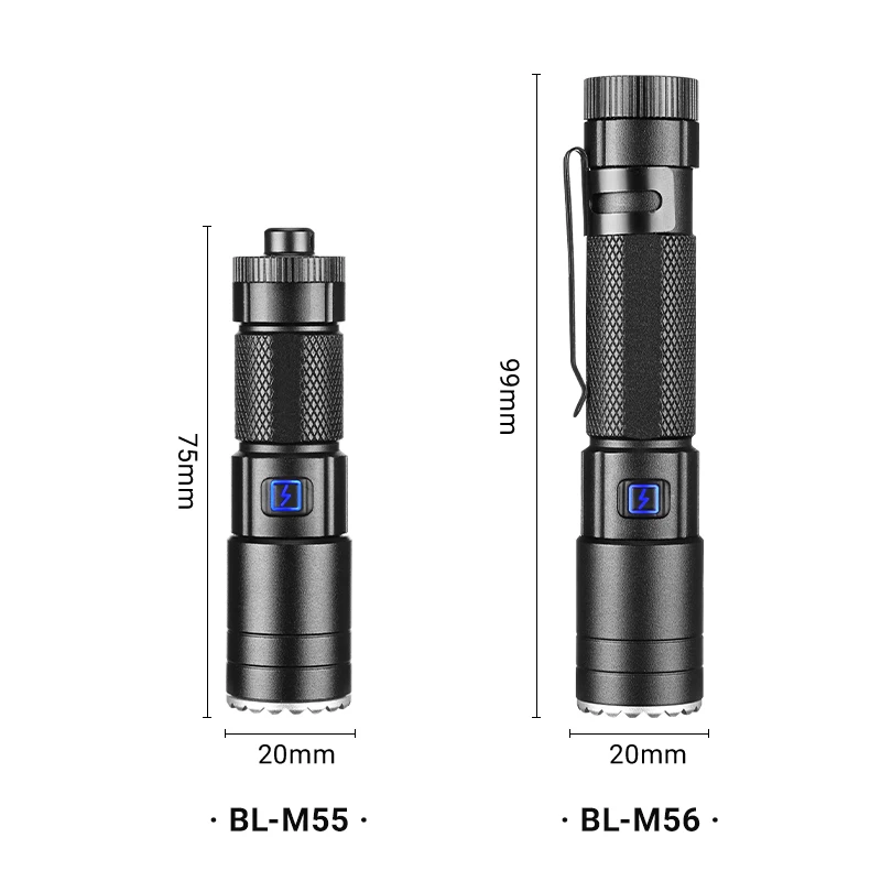 Super Mini LED Hanging Neck Flashlight Rechargeable Torch Outdoor Light Portable Light with Telescopic Zoom Magnet Back Clip