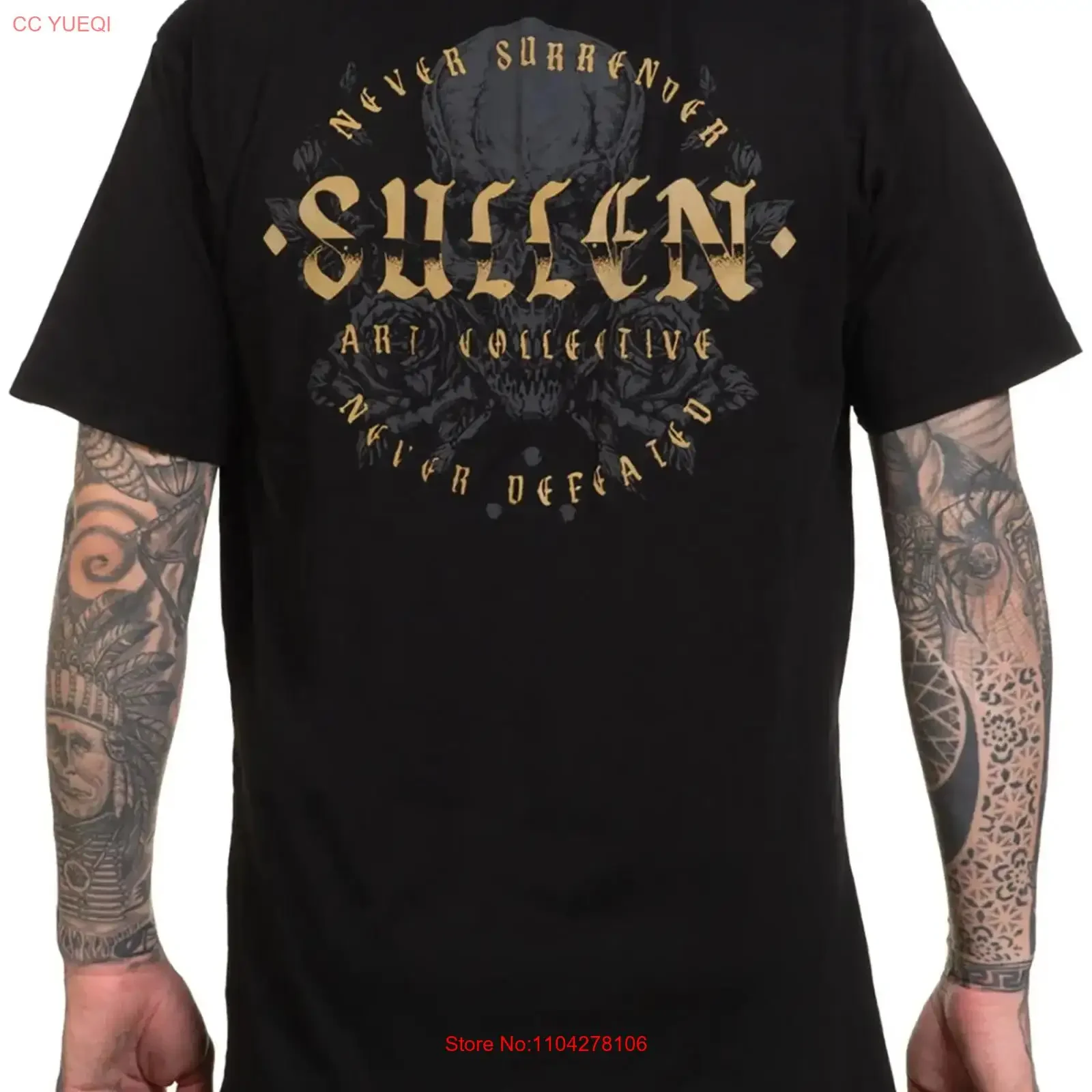 T-shirt Premium Sullen pour Homme – Logo Tatouage Vintage Lavé – Style Décontracté Chic