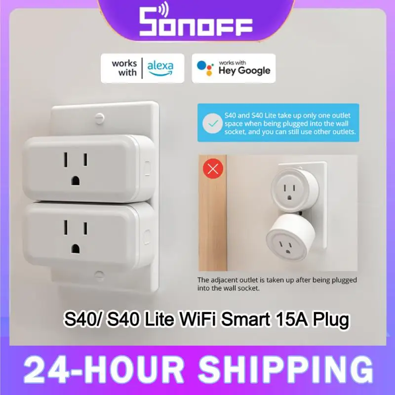 

Смарт-розетка SONOFF S40/ S40 Lite с поддержкой Wi-Fi, 15 А