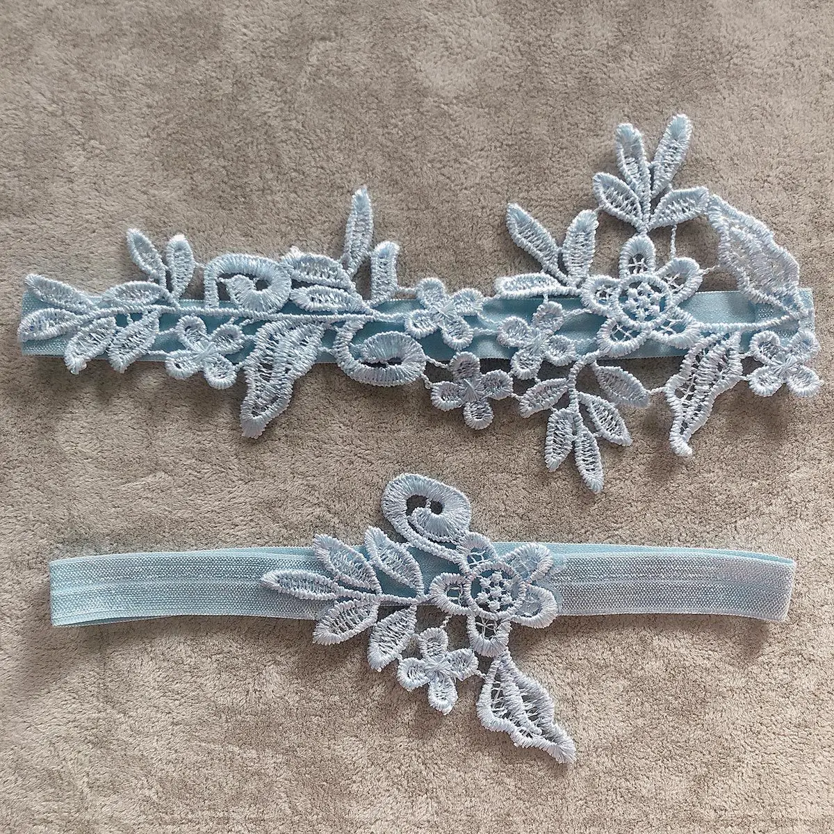 Appliques en dentelle bleu ciel pour robes de soirée, jarretelles de mariage, étirement des jambes des patients, boucles d'anneau, cadeau de demoiselle d'honneur