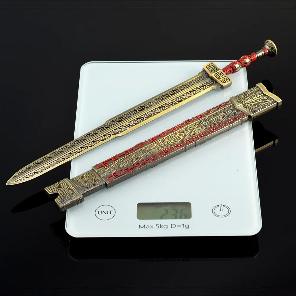 30 CM Naraka: Bladepoint Game Randapparatuur Ding Qin Zwaard Volledig Metalen Ambachtelijke Wapen Model Cosplay Zwaarden Speelgoed Collectible Ornamenten