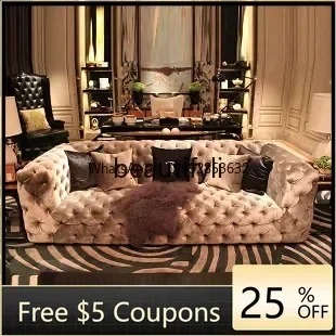 

FF European classical sofa post-modern three-person sofa