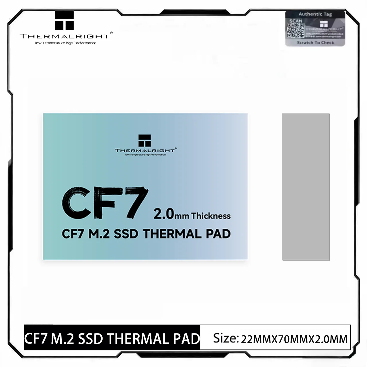 Thermalright CF7 M.2 Thermal Pad 12.9W/mK  22x70x2.0mm SSD Heatsink Silicone Pad for M.2 2280 NVMe SSD Cooling