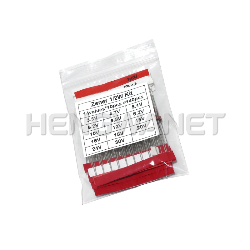140PCS 1/2W 0.5W 3.3-30V 14values*10pcs=140pcs electronic diy kit