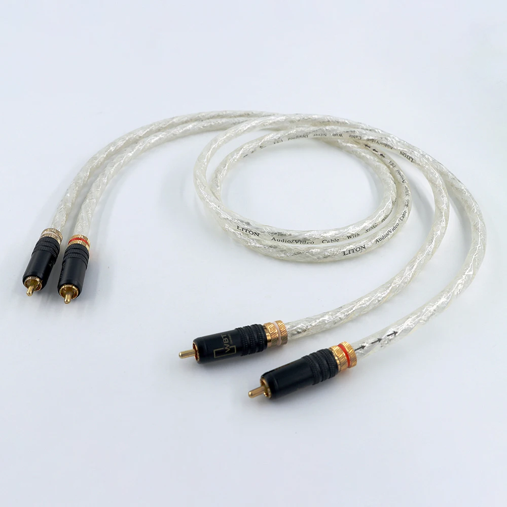 Liton silver-plated signal cable with WBT plug, double-core double-layer shielding and shielding DIY audio cable balance cable