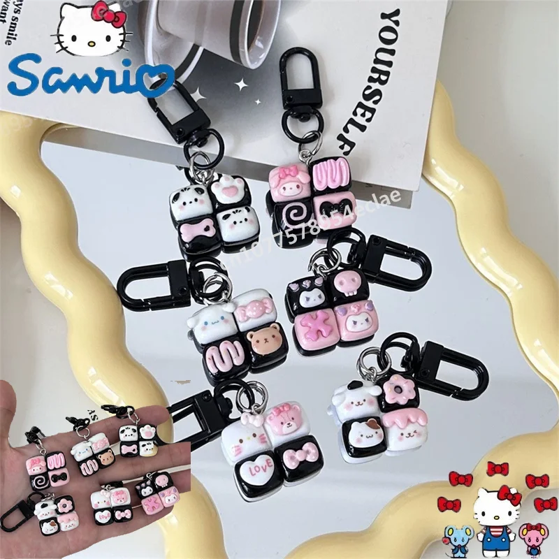 

Sanrio Hello Kitty Four-piece Cute Cartoon Keychain Kawaii Kuromi My Melody Cinnamoroll Girl's Bag Pendant Couple Accessory Gift