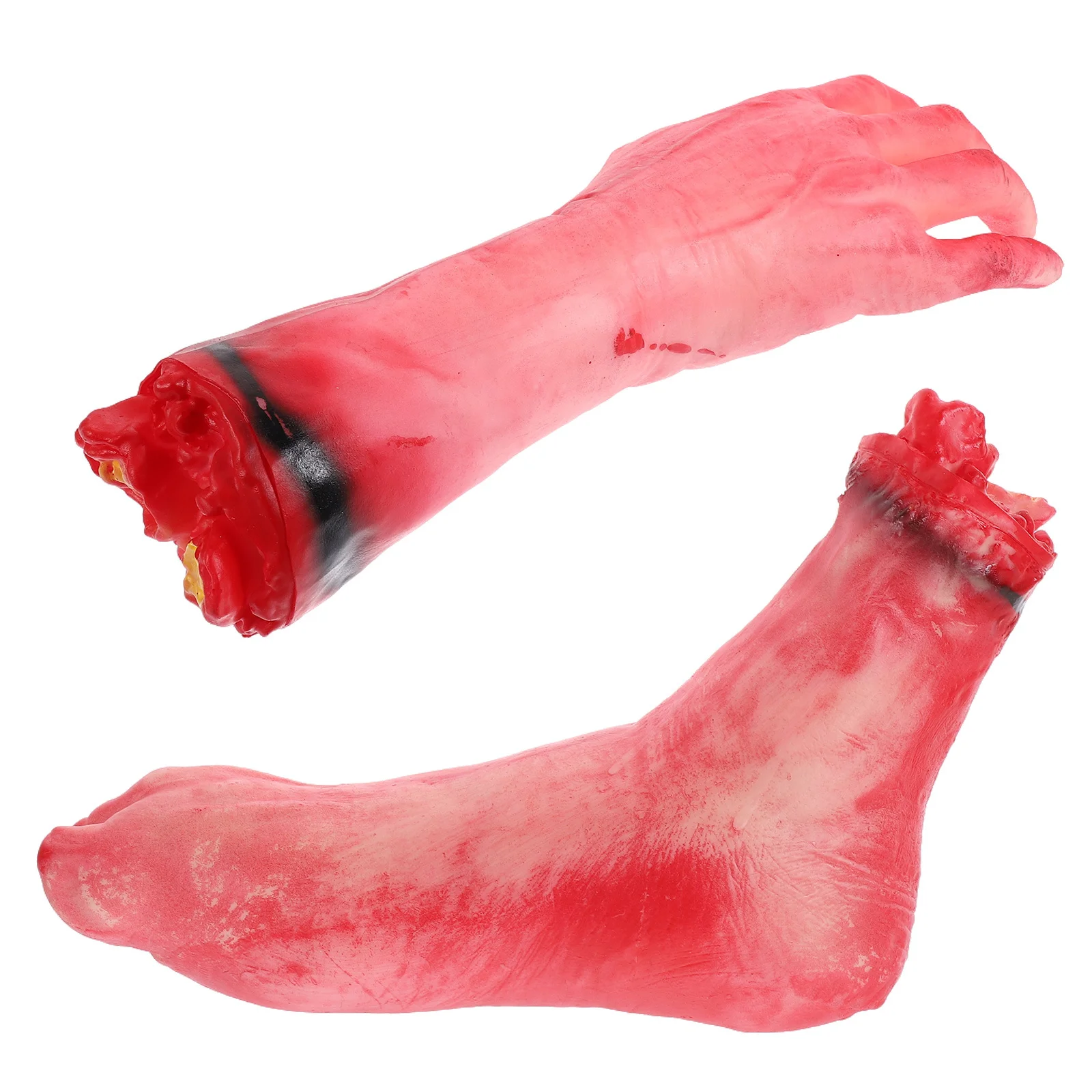 ชุดอุปกรณ์ประกอบฉากมือเท้าปลอมเหมือนจริง 1 ชุด สำหรับตกแต่งงานปาร์ตี้ฮาโลวีน บ้านผีสิง แกล้งคน ชุดแฟนซีสยองขวัญ