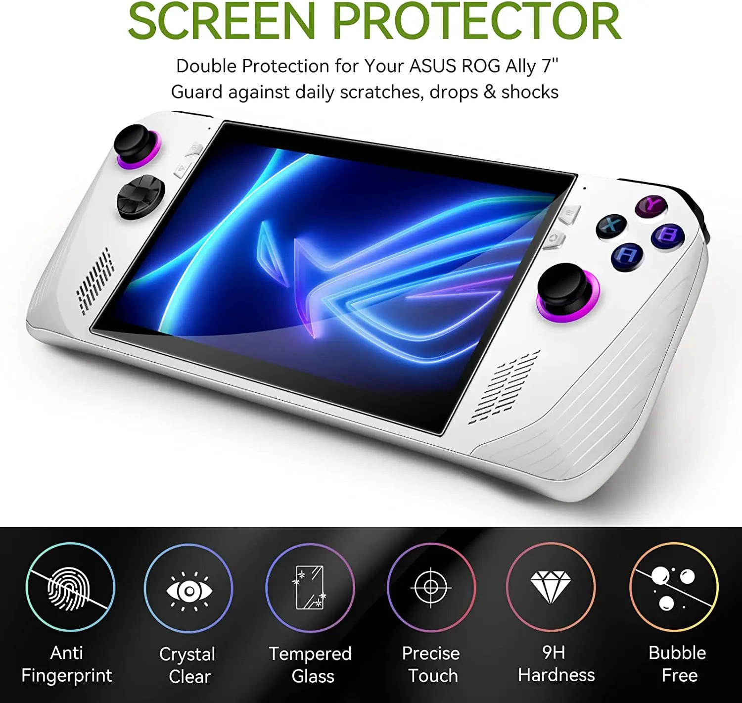 Protective Tempered Glass For Asus ROG Ally HD Anti-scratch Screen Protector Film For Asus ROG Ally 7" Game Console Accessories