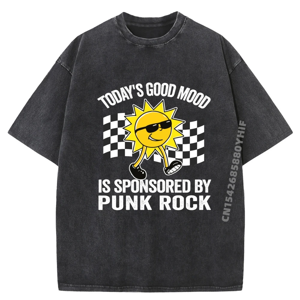 

Today Good Mood Is Sponsored By Punk Rock Clothing Graphic Tees Mens Breathable Washed Clothes Mens Soft Printed Tees