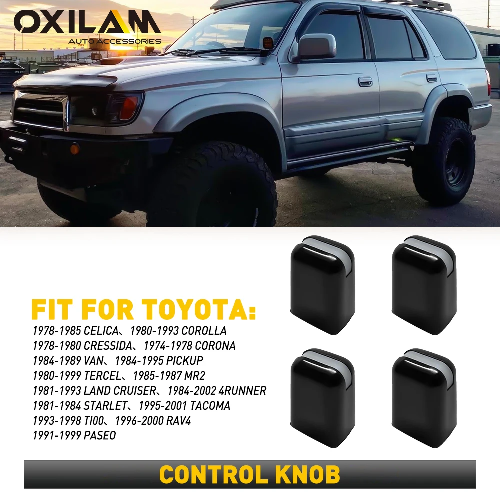 

4Pcs For Toyota Corolla RAV4 4Runner Land Cruiser Tacoma MR2 VAN Air Conditioning AC Control Switch Knob Black Car Accessories