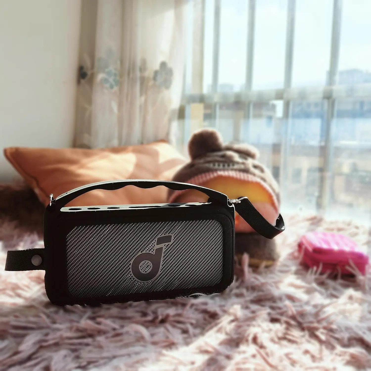 جراب غطاء واقي بمقبض أنكر-سيليكون ، مكبر صوت محمول لاسلكي عالي الدقة ، مناسب للحركة الصوتية ، حقيبة فقط