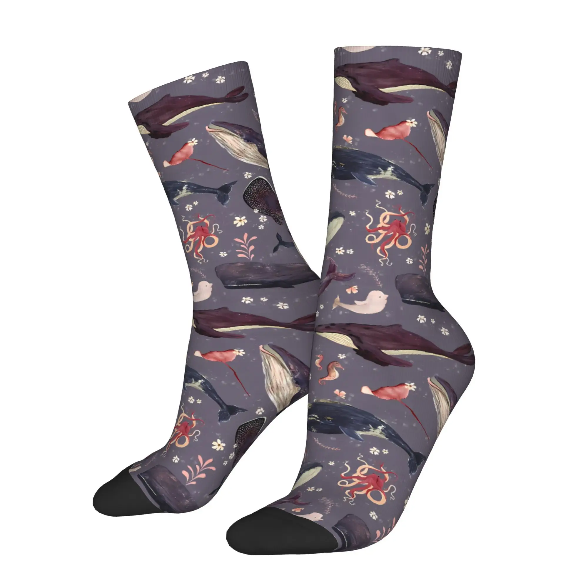 

Whale's Song Lavender Sock Printed Man Polyester Fashion