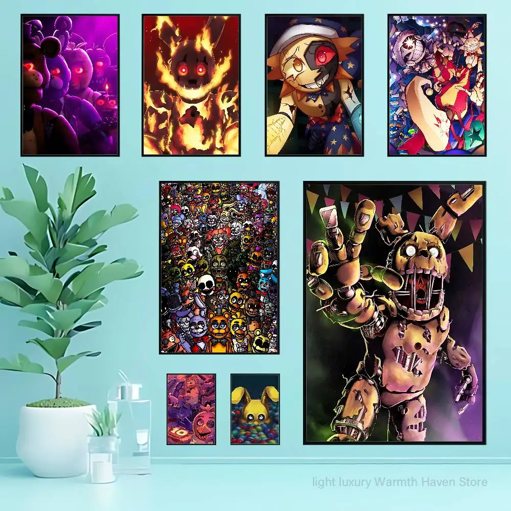 

Cute W-FnafS Poster Waterproof HD Wall Art Decal Self-Adhesive Aesthetic Decor For Home Living