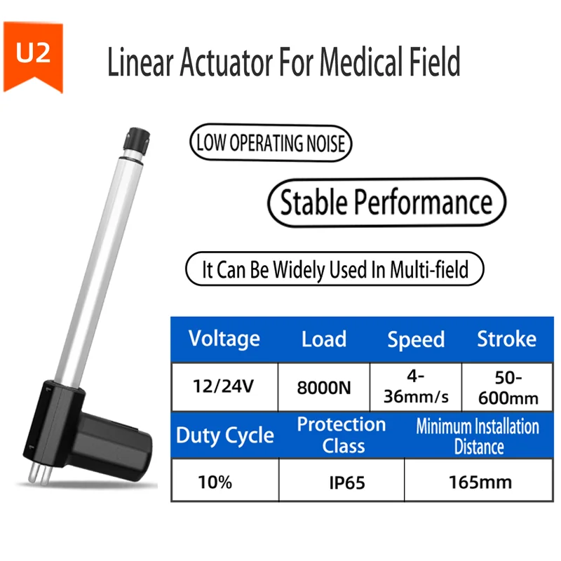 Heavy Duty Remote Control Dc 12V 24V AC 120V 220V Recliner Medical Chair Industrial Solar Tracker Electric Linear Actuator