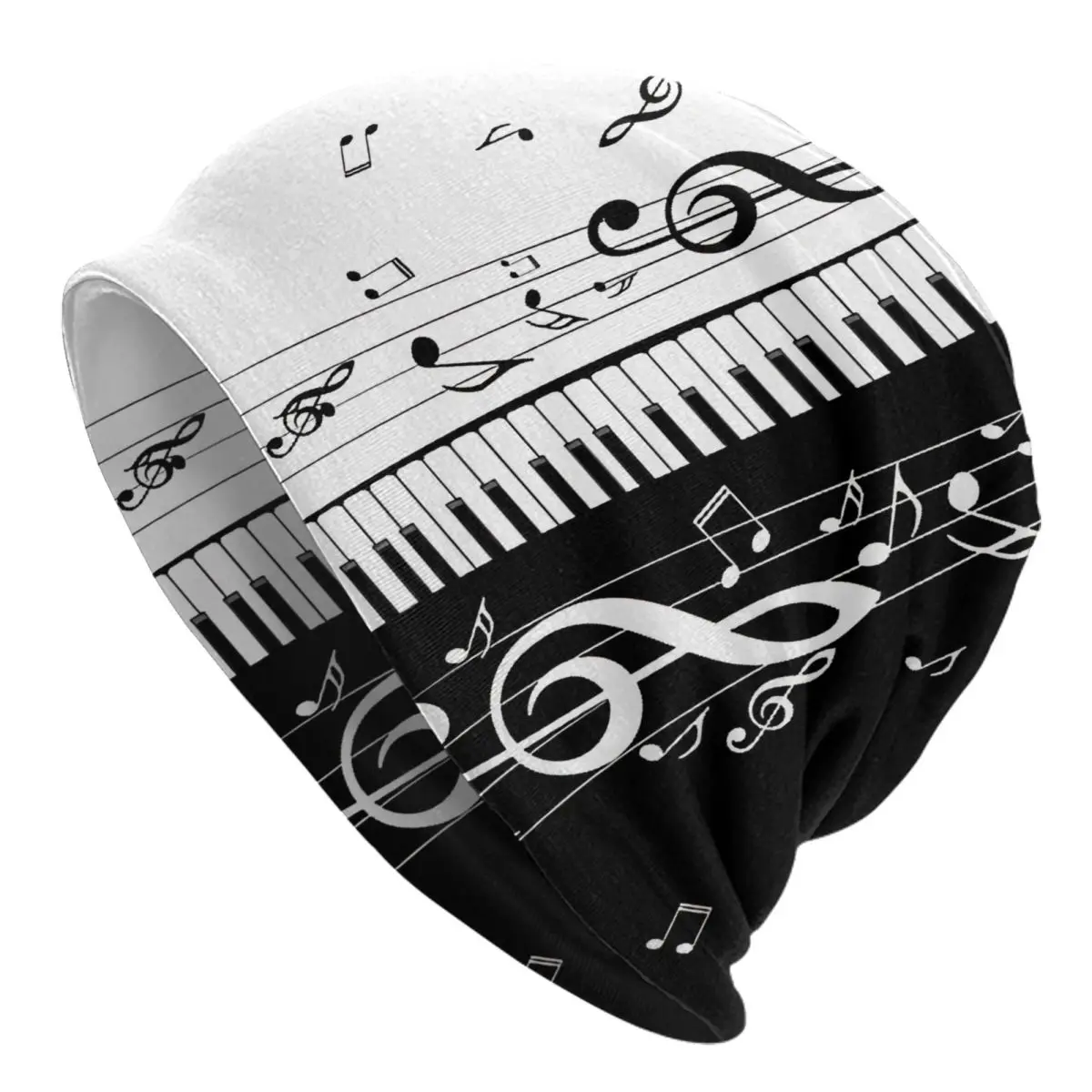 Minimalistic Piano Keys Bonnet Homme Fashion Thin Hat Music Pattern Art Skullies Beanies Caps For Men Women Creative Fabric Hats