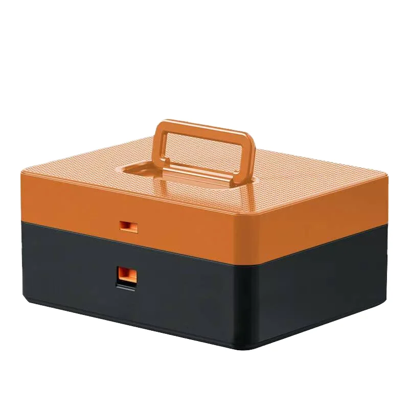 Double-layer Tool Storage Box 12inch Plastic Tool Boxes with Handle Durable Double-layer Household Toolbox