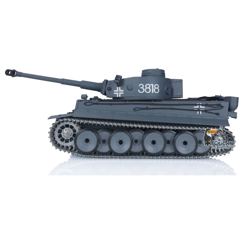 Brinquedos Heng Long 1/16 7.0 Atualização Tiger I RTR RC Tank 3818 W/ 360 °   Carros de recuo de barril de torre, rádio controle panzer, presente para meninos