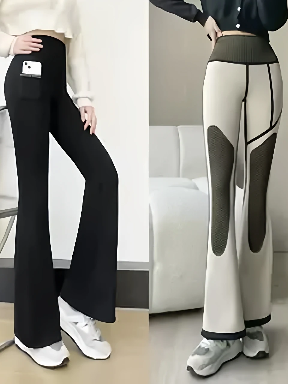 Cintura alta Fce forrado micro queimado arcaskin Yoga Calças femininas outono inverno agasalhos casuais cintura alta com controle de barriga legg...