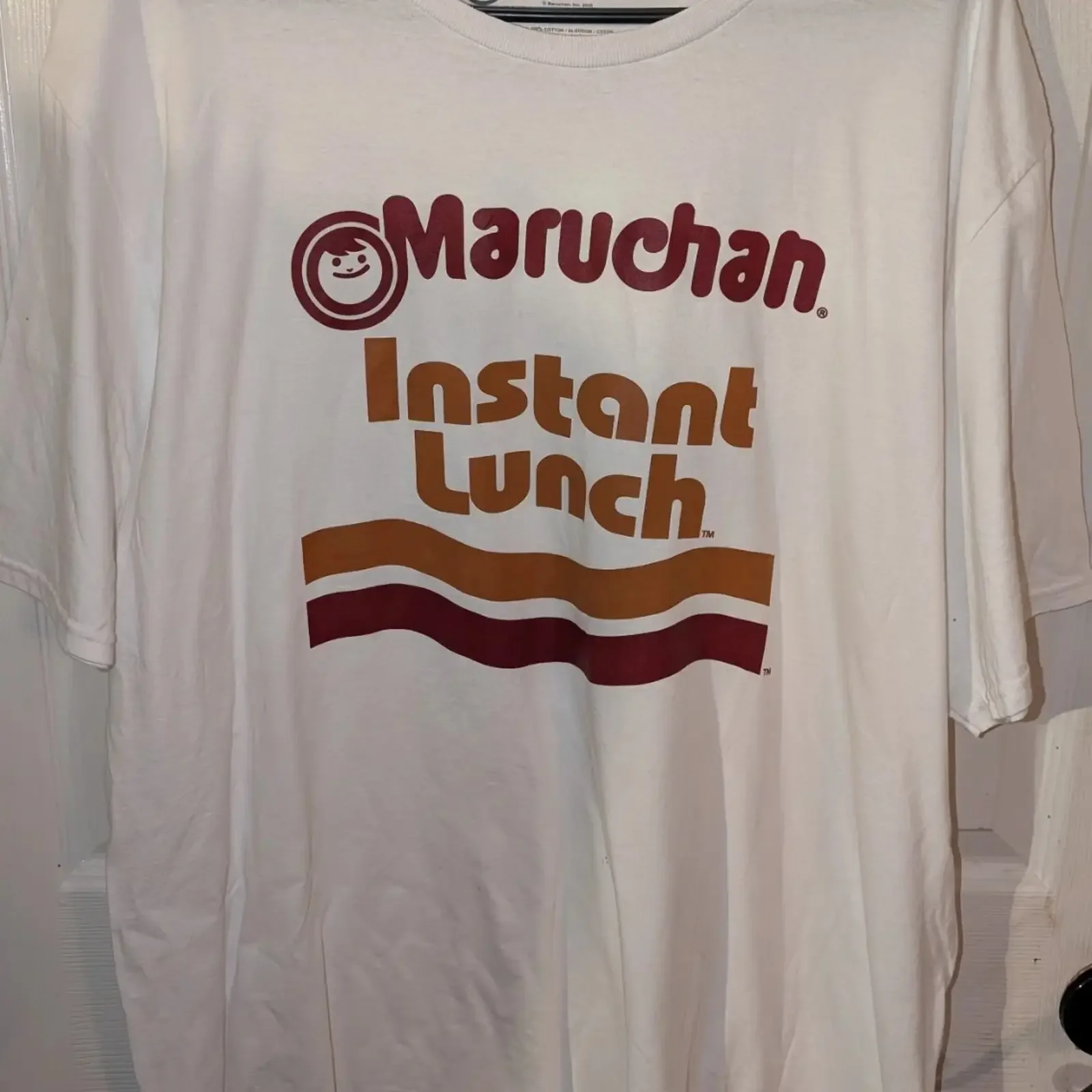 NWT Maruchan Camiseta con logo de Ramen Noodle Instant Lunch para hombre, estilo vintage lavado, ropa de diseñador unisex