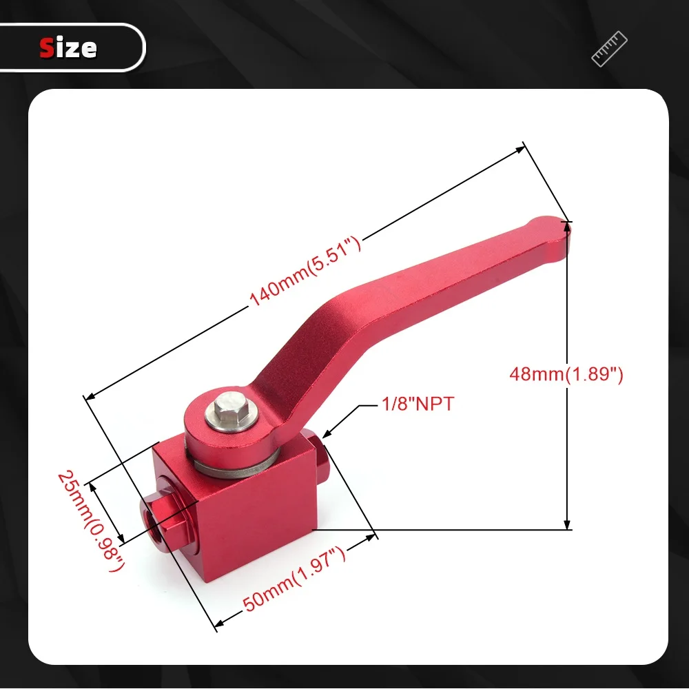 RASTP-1/8" NPT Brake Line Lock Shut Off Valve Fuel Flow Control Cut Off Valve Fitting HB052