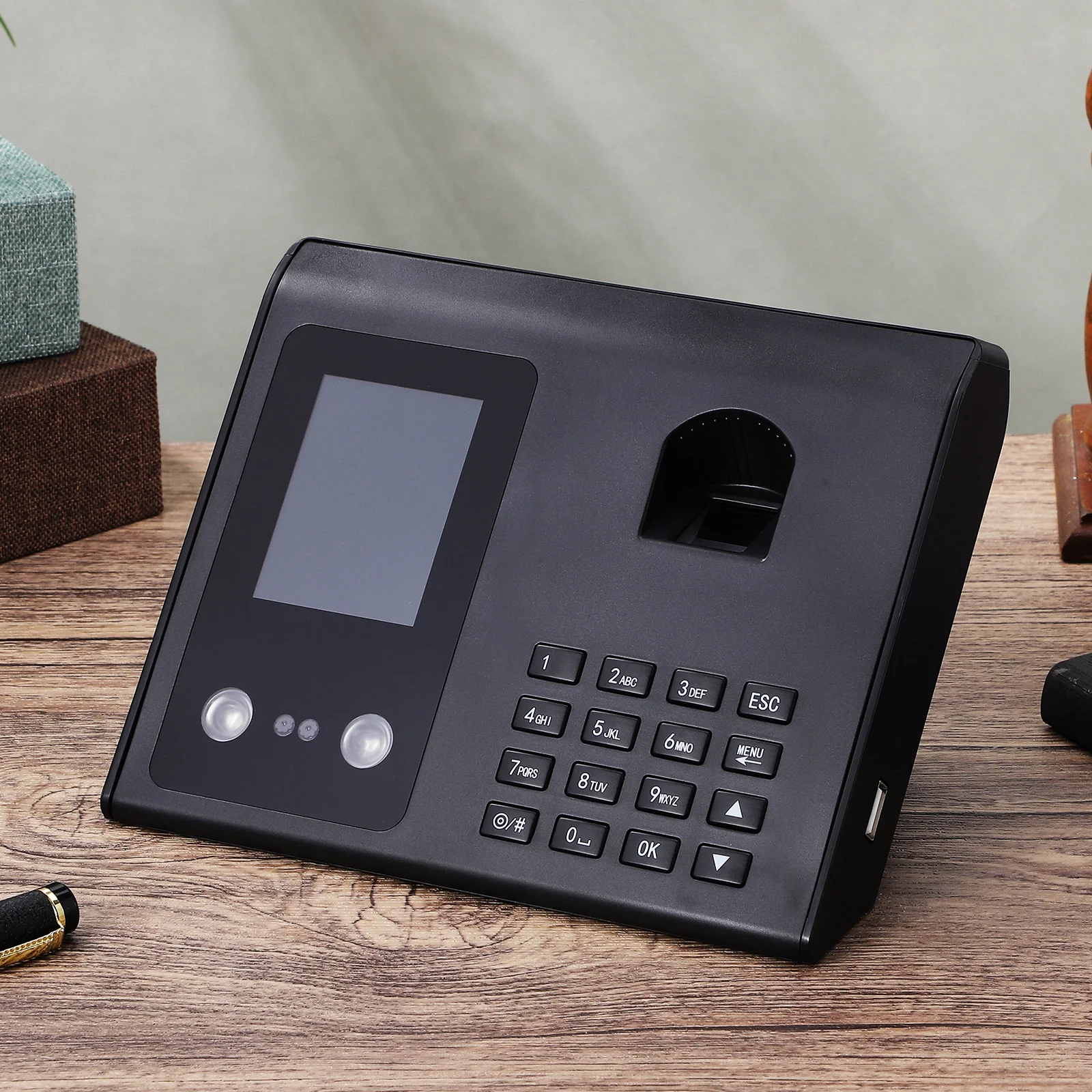 1pc Attendance Machine Face Recognition Fingerprint Reader Time Clock Employee Attendance Recorder Access Control Device For