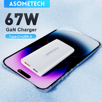 67W GaN Fast Charger 2 Ports USB Type C PD PPS Wall Charger Adapter for IPhone 14 13 Samsung Galaxy S22 S23 Ultra Xiaomi MacBook