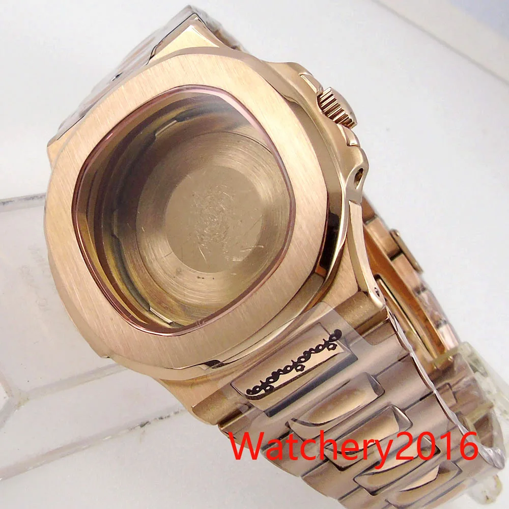 40mm Sapphire solid Rose Gold stainless steel Watch Case fit NH35A Miyota 8215 MingZhu 2813 Automatic movement