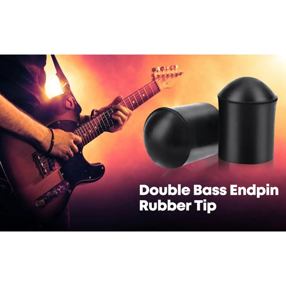 2pcs ​Rubber Double Bass Endpin Rubber Tip ​Inner Diameter 9.5mm Secure Stopper​ ​Endpin Stopper ​Black ​End Cap Accessory​