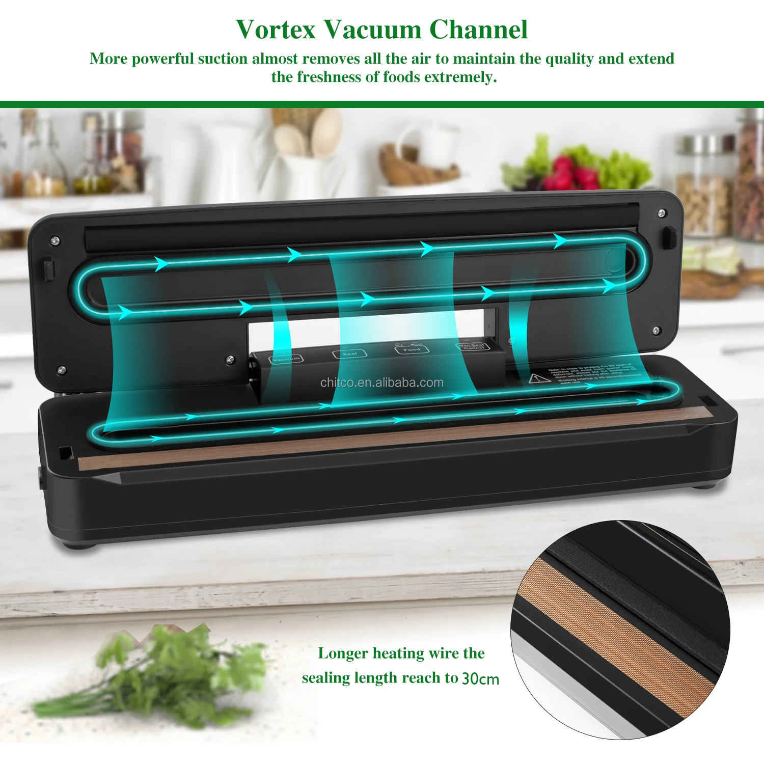 

Electric Food Vacuum Packing Machine Plastic Vacuum Sealer for Household Sous Vide Cooker