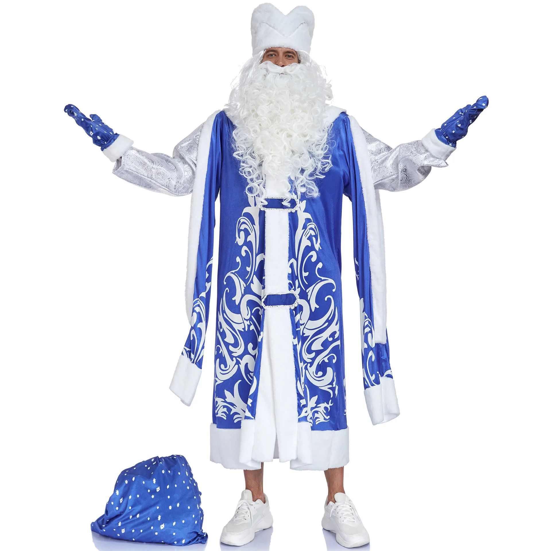 Costume de Père Noël Rouge ou Bleu – Ensemble Complet – photo 8
