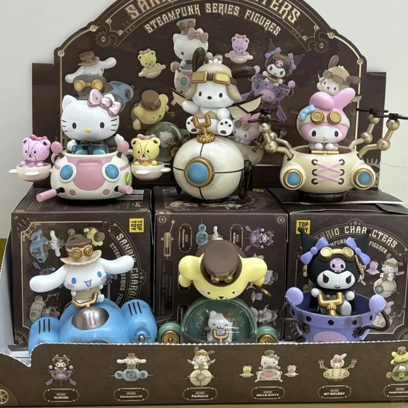 Sanrio Characters Hello Kitty Kuromi Melody Steampunk Series Blind Box Toy Dolls Kawaii Figure Mystery Box Collection Girls Gift