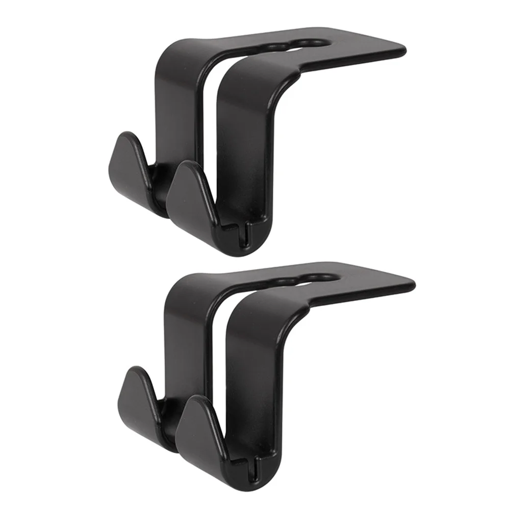 2 Pcs Hook up Car Bat Hanger Auto Backseat Hooks Headrest Vehicle Universal 95X8cm Black