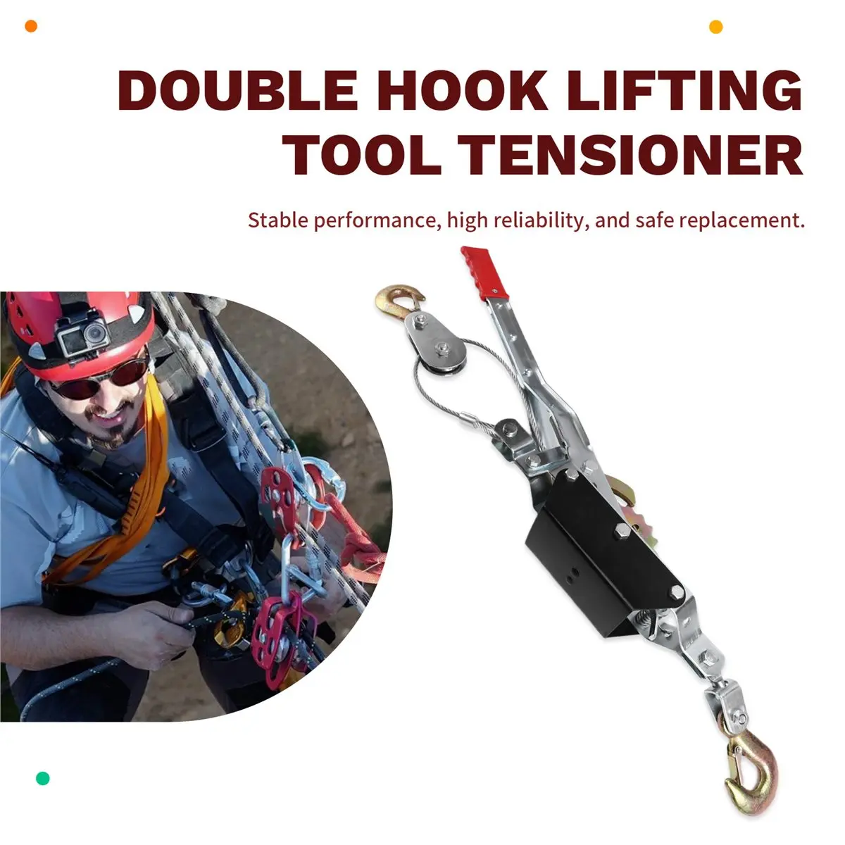 

Wire Rope Hand Power Puller Tighten Tool Tightener Double Hook Lifting Tool Wire Power Puller Heavy Duty Power Puller 4T