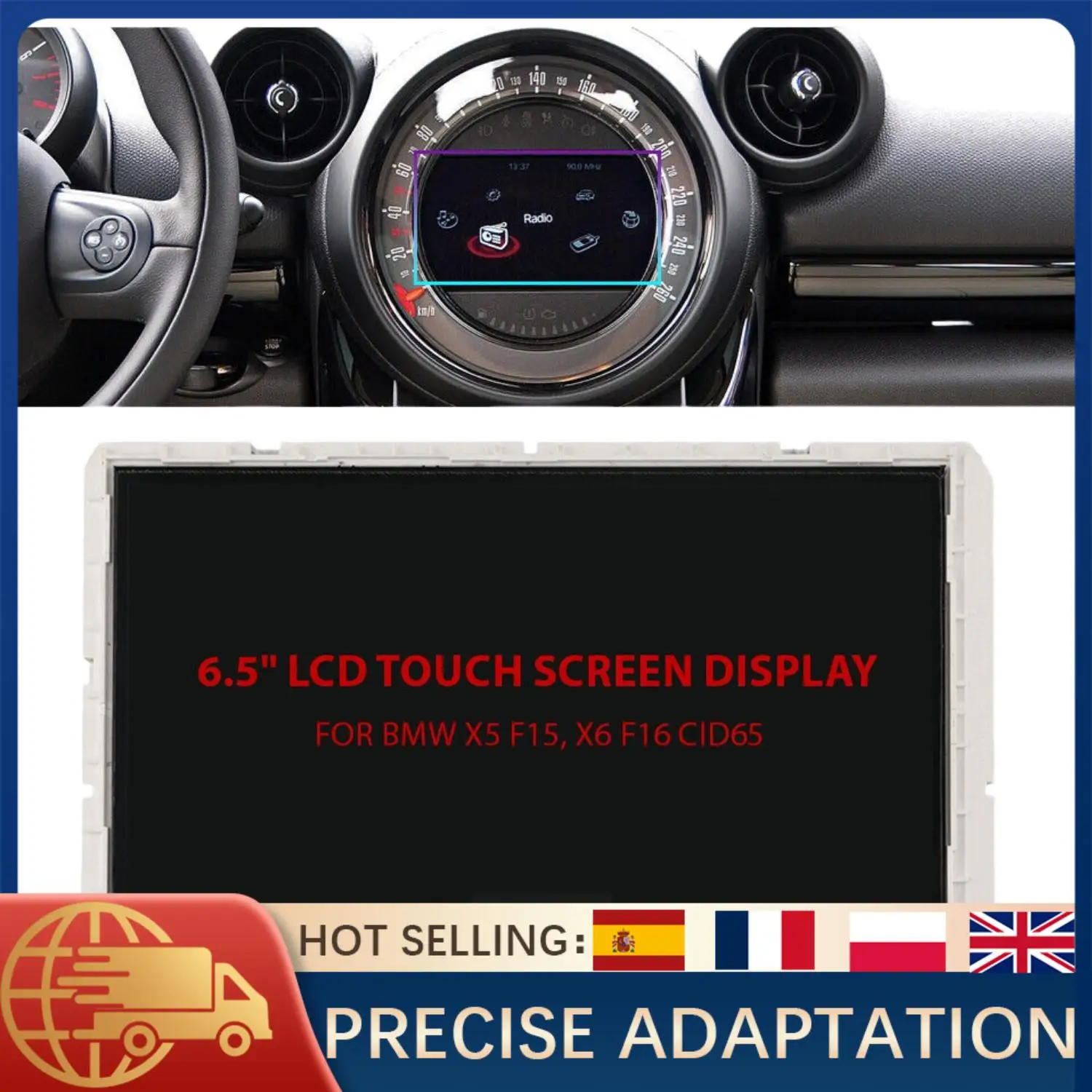 

For BMW BM9279424 01Z 6.5 Inch LCD Touch Screen Display For X1 F48 X2 F39 X4 X5 E70 Radio Navigation Replacement